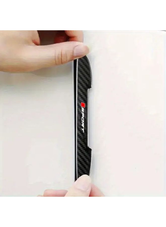 4 Pcs Car Door Protector Strips Carbon Fiber Texture Scratch Resistant - Image 4