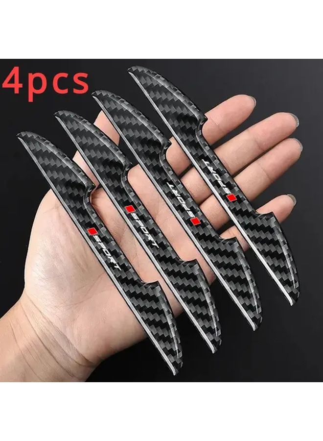 4 Pcs Car Door Protector Strips Carbon Fiber Texture Scratch Resistant - Image 2
