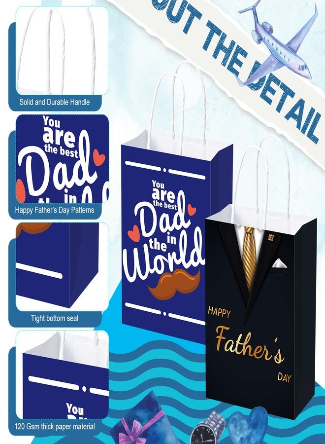 Engrowtic 48 Pieces Father's Day Paper Gift Bags Bulk Happy Father's Day Party Favors Bags Dad Treat Bags Suit Goodie Bags for Father's Day Party Favors Supplies - Image 5