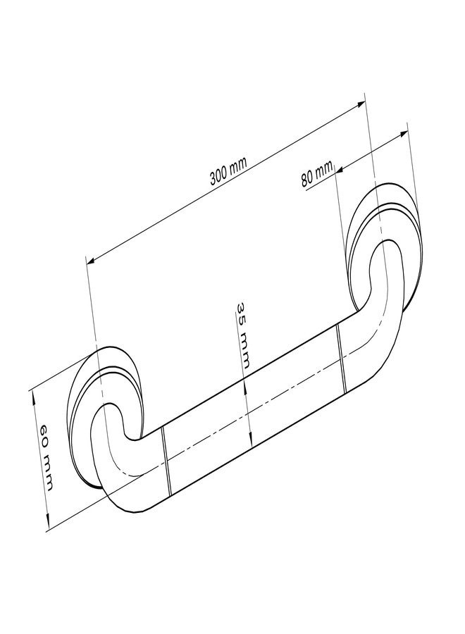 دولفي قضيب دعم المرحاض المثبت على الحائط من الفولاذ المقاوم للصدأ من دولفي (300 مم) - Image 4