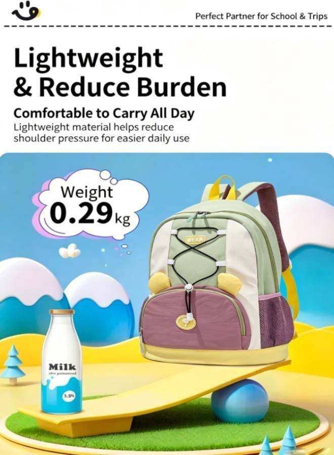 Kids Bear Kindergarten Backpack – Lightweight Large Capacity Spine-Protective Waterproof Wear-Resistant Breathable Parent-Child Outing School Supplies - Image 5