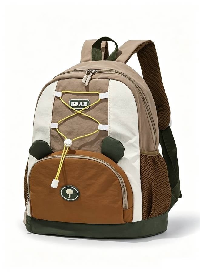 Kids Bear Kindergarten Backpack – Lightweight Large Capacity Spine-Protective Waterproof Wear-Resistant Breathable Parent-Child Outing School Supplies - Image 1