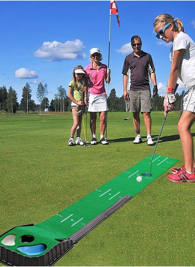 Garlo Premium Golf Putting Mat with Auto Ball Return - True Roll Surface with Advanced Alignment Guides Golf Putting Green, Game Practice Golf Gifts for Home, Office, Backyard  - Image 5