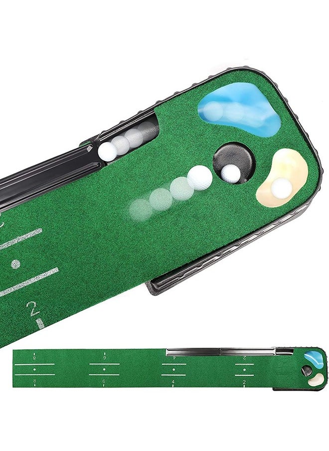 Garlo Premium Golf Putting Mat with Auto Ball Return - True Roll Surface with Advanced Alignment Guides Golf Putting Green, Game Practice Golf Gifts for Home, Office, Backyard  - Image 1