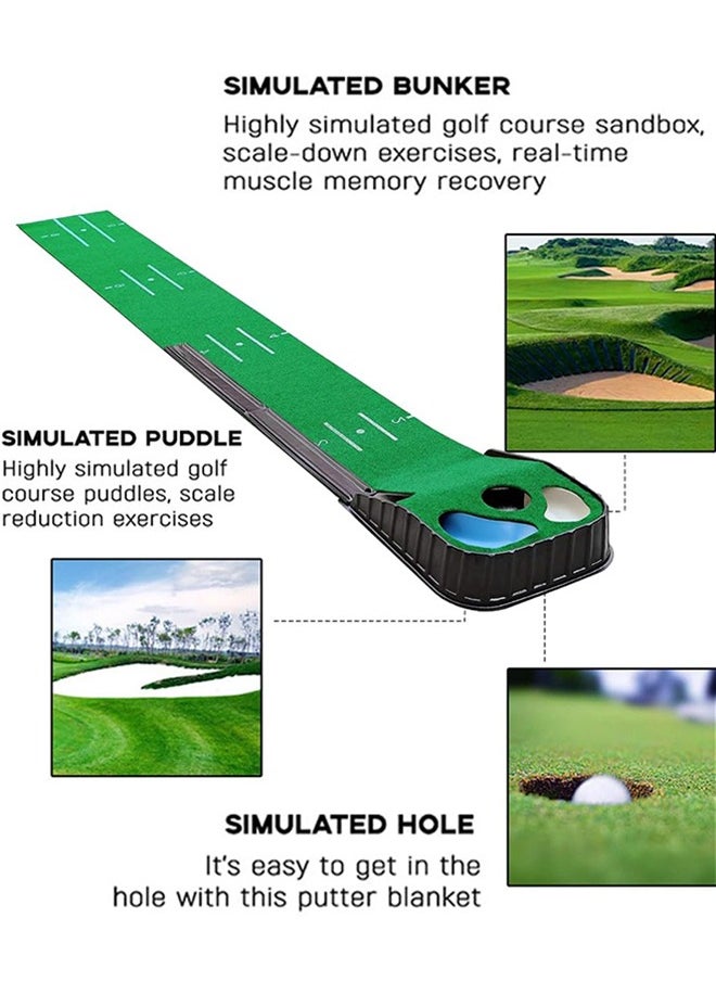 Garlo Premium Golf Putting Mat with Auto Ball Return - True Roll Surface with Advanced Alignment Guides Golf Putting Green, Game Practice Golf Gifts for Home, Office, Backyard  - Image 2