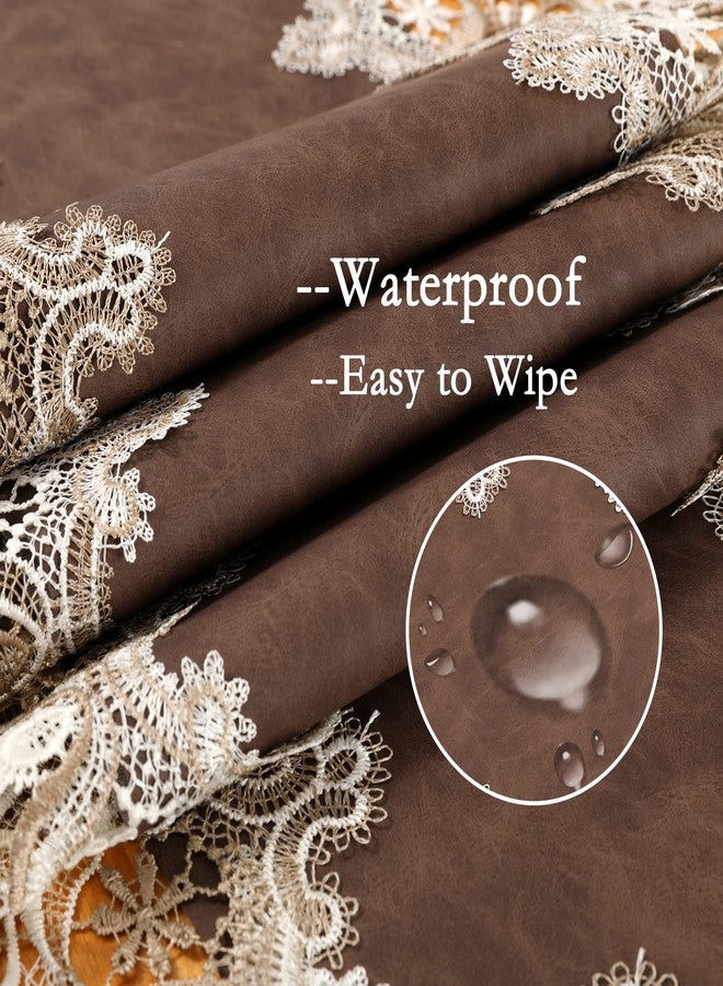 Fhberni Vintage Lace Dining Table Runner, 108 Inches Macrame Coffee Table Runners for Kitchen Home Christmas Party Decorations (16x108 inch,Brown) - Image 4