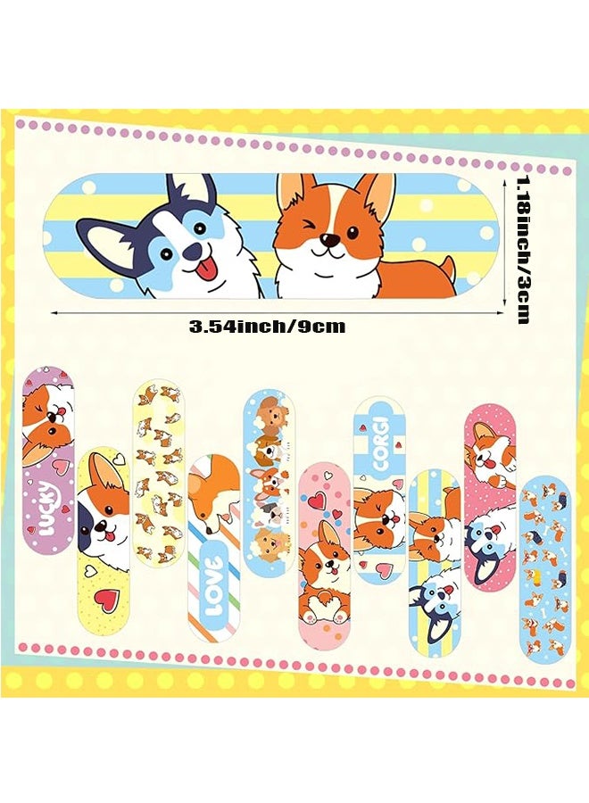 ضمادات كورجي لطيفة للأطفال - 100 قطعة من الضمادات اللاصقة المرحة (10 أشكال، 10 من كل شكل) - شرائط إسعافات أولية مقاومة للماء وآمنة للأطفال للجروح والخدوش الطفيفة - Image 2