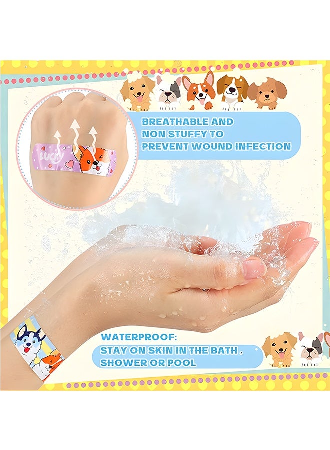 ضمادات كورجي لطيفة للأطفال - 100 قطعة من الضمادات اللاصقة المرحة (10 أشكال، 10 من كل شكل) - شرائط إسعافات أولية مقاومة للماء وآمنة للأطفال للجروح والخدوش الطفيفة - Image 3