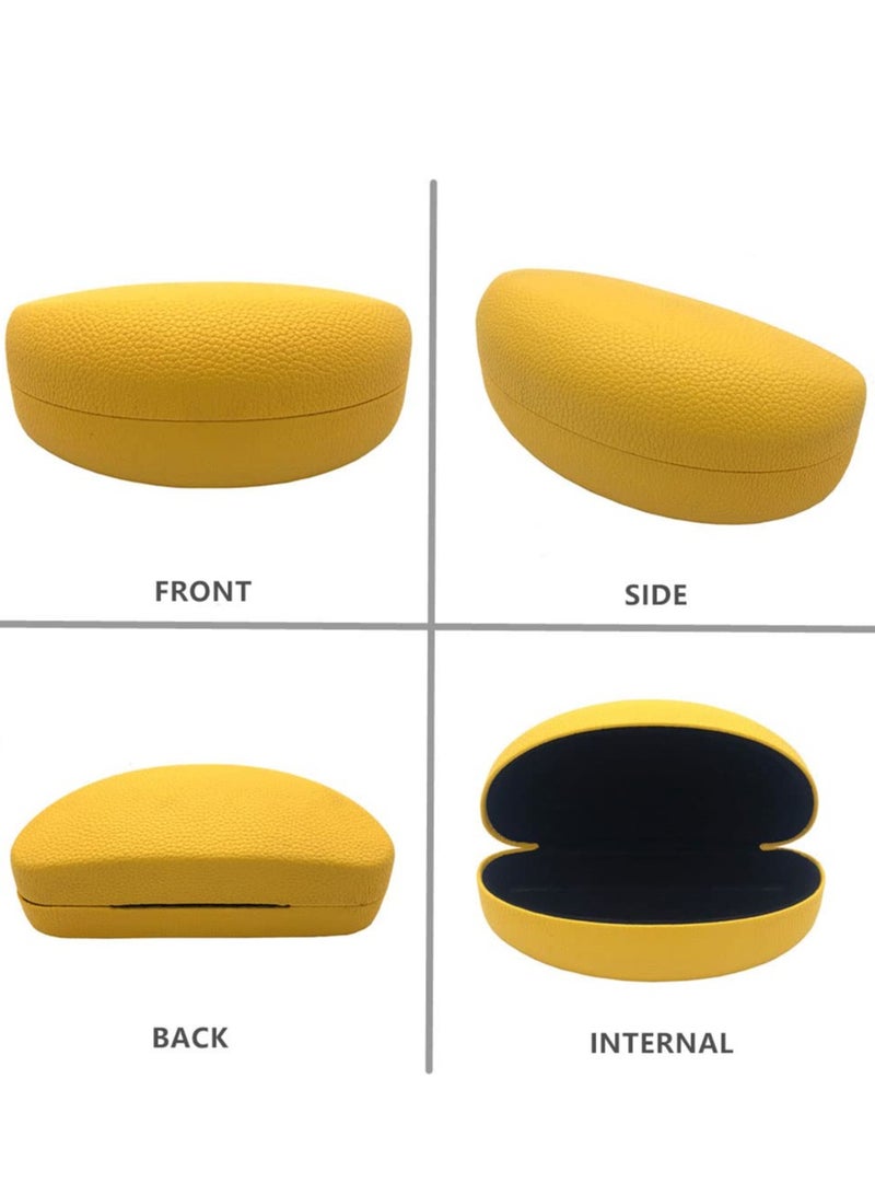 Excefore Hard Shell Eyeglasses Case, 2 PACK Protective Case For Sunglasses and Eyeglasses, Sunglasses Case Concise, Suitable for storing men's and women's glasses, Yellow and Black - Image 2