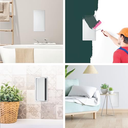 ECOPRO VENT 8" x 16" White Plastic Access Panel. Service Shaft Door Panel. Plumbing, Electricity, Heating, Alarm Wall Access Panel for Drywall. Bathroom Services Access Hole Cover. - Image 4