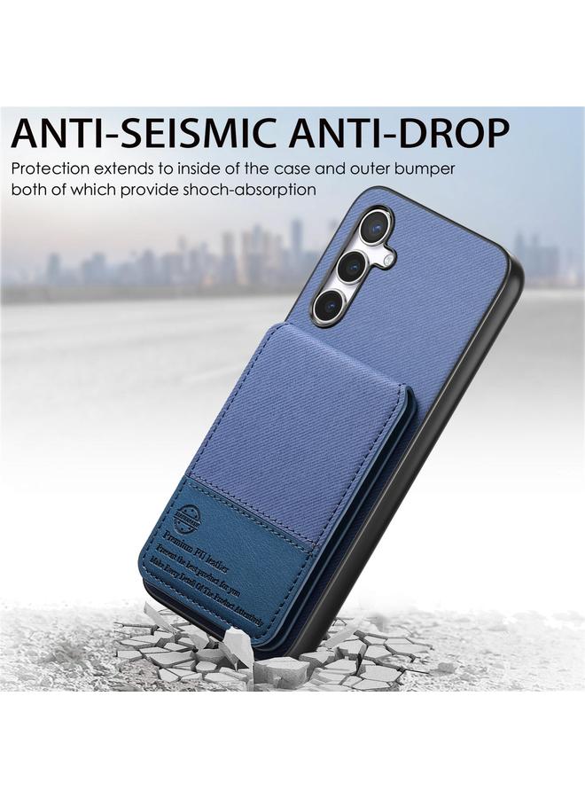 اس-توب جراب لهاتف Samsung Galaxy A24 مصنوع من الجلد الصناعي المائل مع حقيبة بطاقات RFID قابلة للطي عموديًا - Image 4