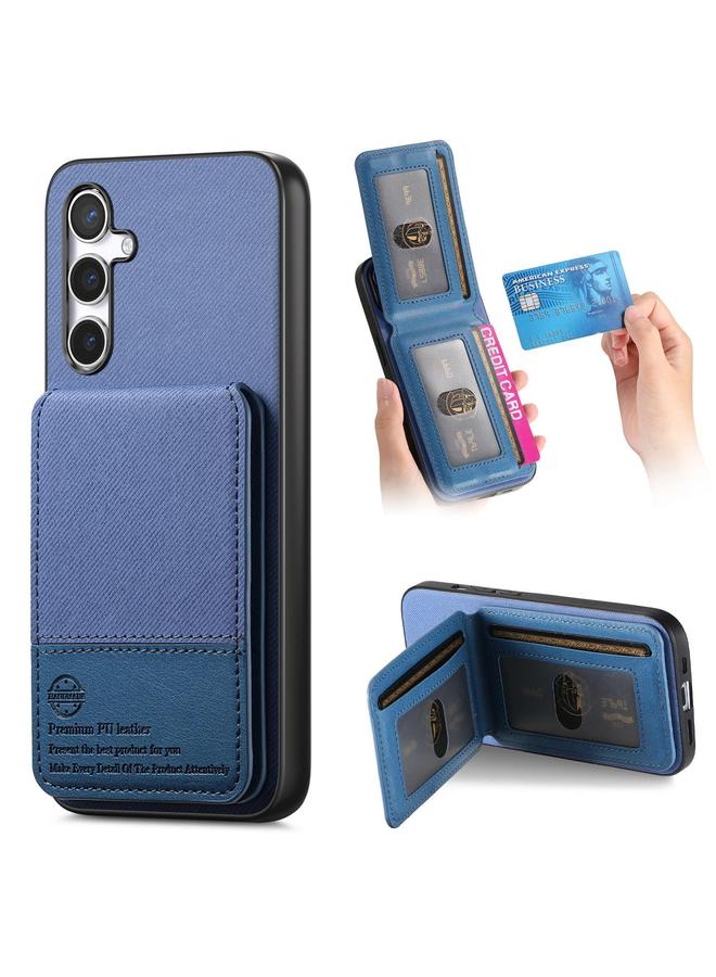 اس-توب جراب لهاتف Samsung Galaxy A24 مصنوع من الجلد الصناعي المائل مع حقيبة بطاقات RFID قابلة للطي عموديًا - Image 1