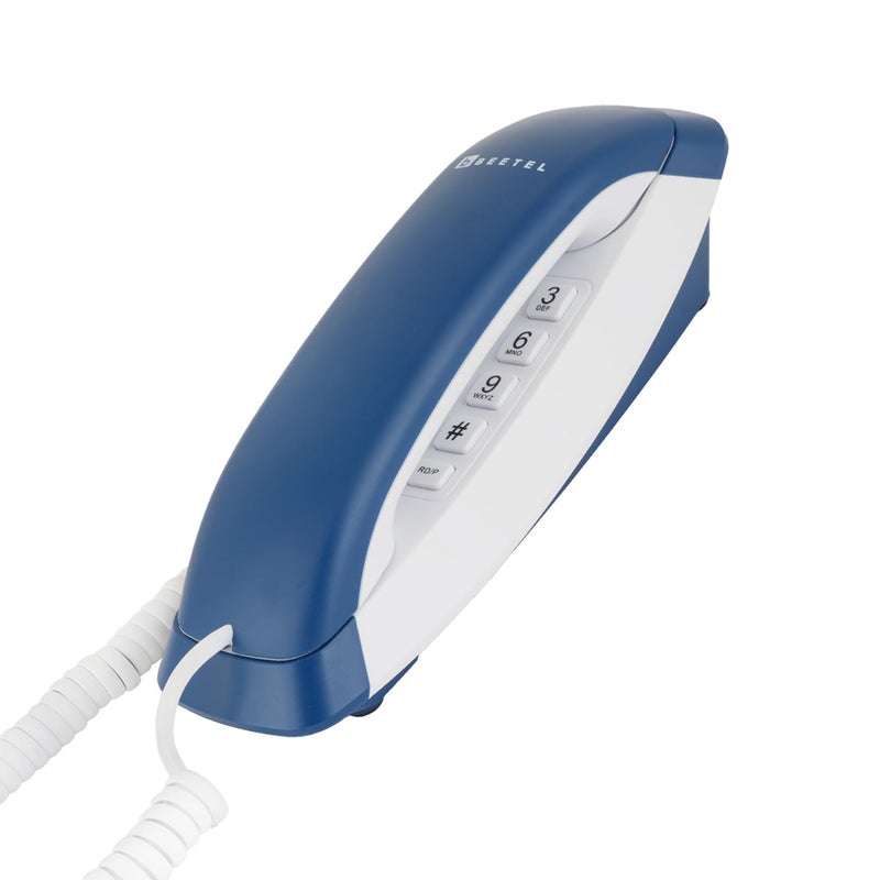 Beetel B29 Designer Slim and Stylish Corded Landline Phone,Ringer Volume Control,Wall/Desk Mountable,Clear Call Quality,Compact Design,Tone Pulse/Flash/Redial Function (Made in India)(Blue White)(B29) - Image 4