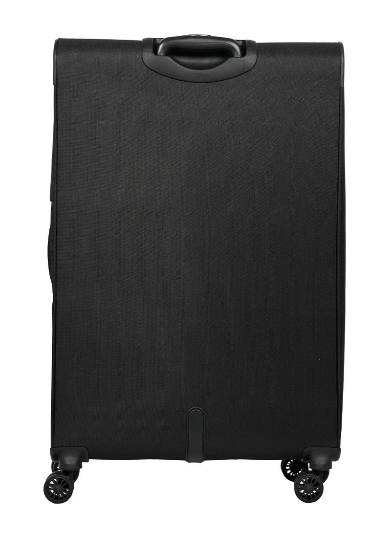AMERICAN TOURISTER Duncan+ Suitcase, Check-In Size 83 cm, 4 Spinner Wheels, Soft Top, 100% Polyester, Black|Lightweight|Water Resistant Material|TSA Lock|Front Storage Compartment|Expandable - 3 Years International Warranty - Image 2