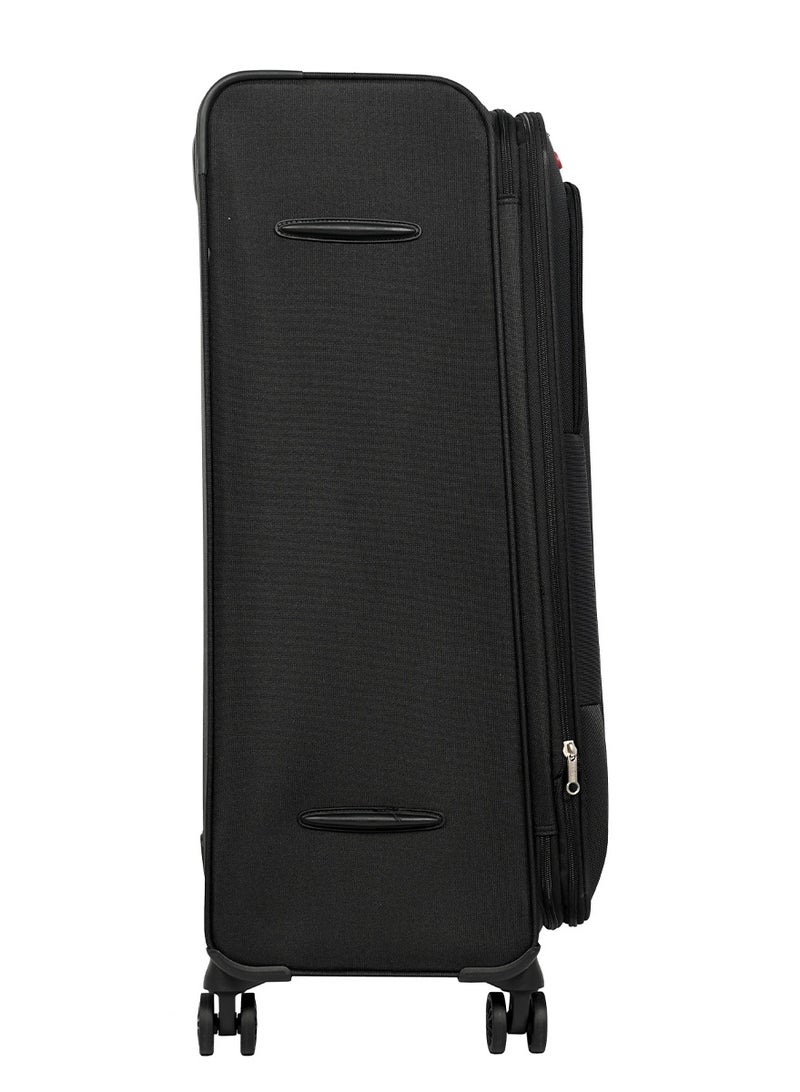 AMERICAN TOURISTER Duncan+ Suitcase, Check-In Size 83 cm, 4 Spinner Wheels, Soft Top, 100% Polyester, Black|Lightweight|Water Resistant Material|TSA Lock|Front Storage Compartment|Expandable - 3 Years International Warranty - Image 4