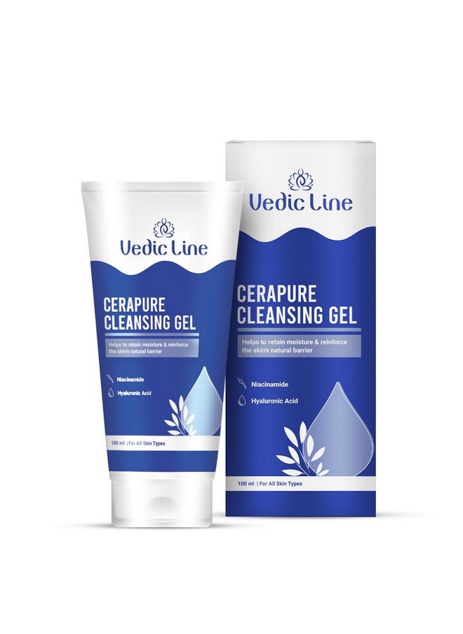Vedic Line Vedicline CeraPure Cleansing Gel for Balanced & Hydrated Skin With Niacinamide & Hyaluronic Acid for Daily Use 100ml  - Image 2