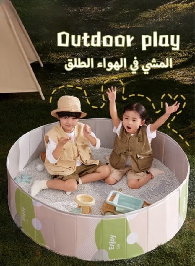 دوكو حوض كرات المحيط القابل للطي، وسادة ملعب للأطفال، بيت خيمة 100*100 سم للأطفال، حواجز لعب ناعمة للرضع، حوض كرات رغوي للأطفال الصغار، للعب الداخلي والخارجي - Image 2