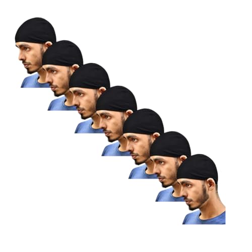 MOTUS Men's Cotton Skull Cap, Pack of 7, Stylish Accessories (in, Alpha, Free Size, Black) - Image 1