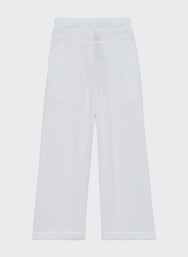 Styli Kids Off-White Wide Leg Linen Pants with Drawstring - Image 2