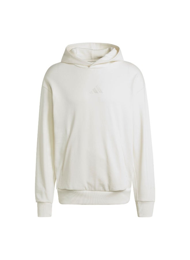 اديداس سويت شيرت بغطاء رأس رجالي أبيض - Image 1