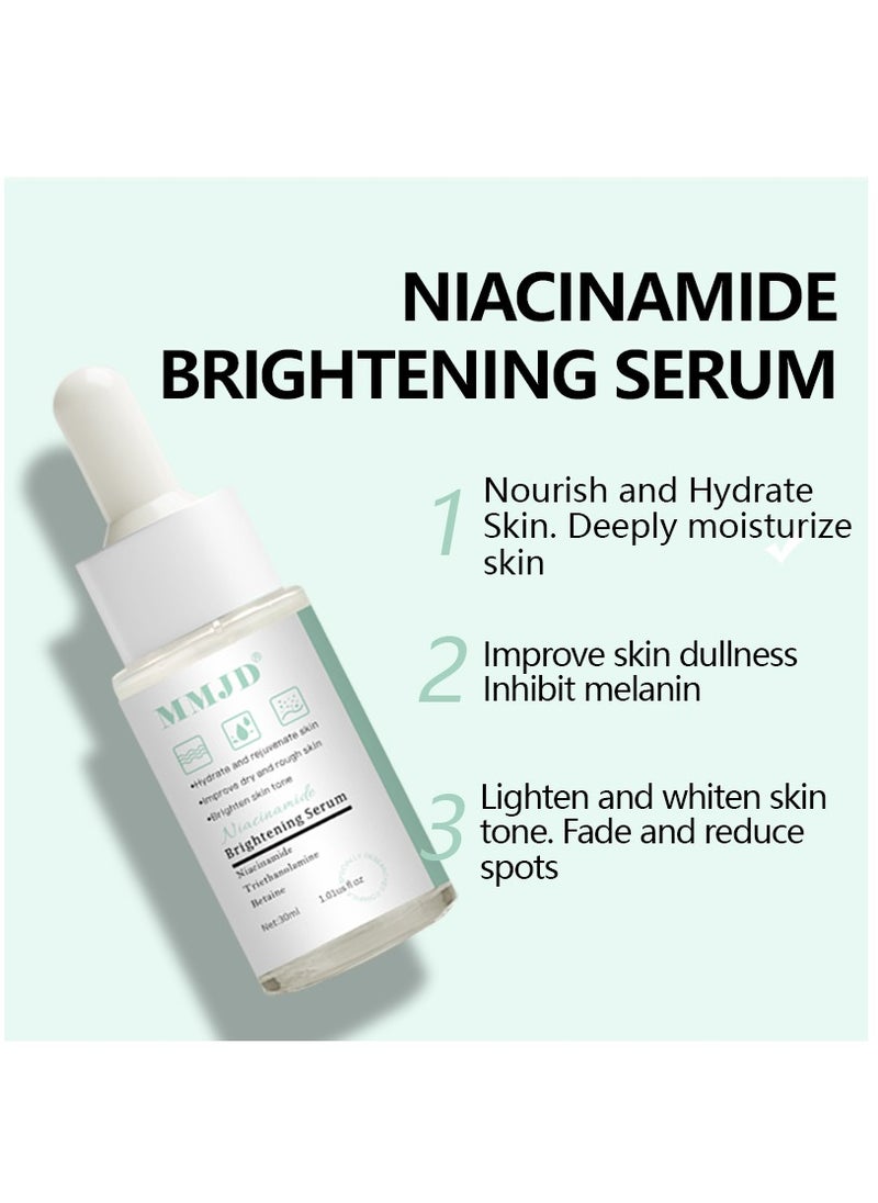 MMJD - Niacinamide Brightening Serum for Dark Spots Even Skin Tone Eye Area Fine Lines & Wrinkles Anti-Aging Smoothening Skin Face Serum 30ml - Image 1