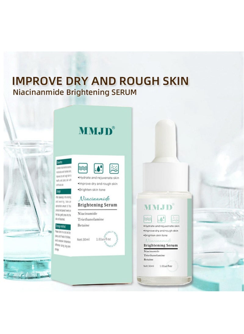 MMJD - Niacinamide Brightening Serum for Dark Spots Even Skin Tone Eye Area Fine Lines & Wrinkles Anti-Aging Smoothening Skin Face Serum 30ml - Image 1