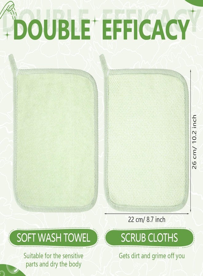 Tudomro 10 Pcs Exfoliating Washcloths Double Sided Man Wash Cloths Body Face Exfoliating Scrub Cloths for Shower Men Women(10.2 x 8.7 Inch,Light Color) - Image 3