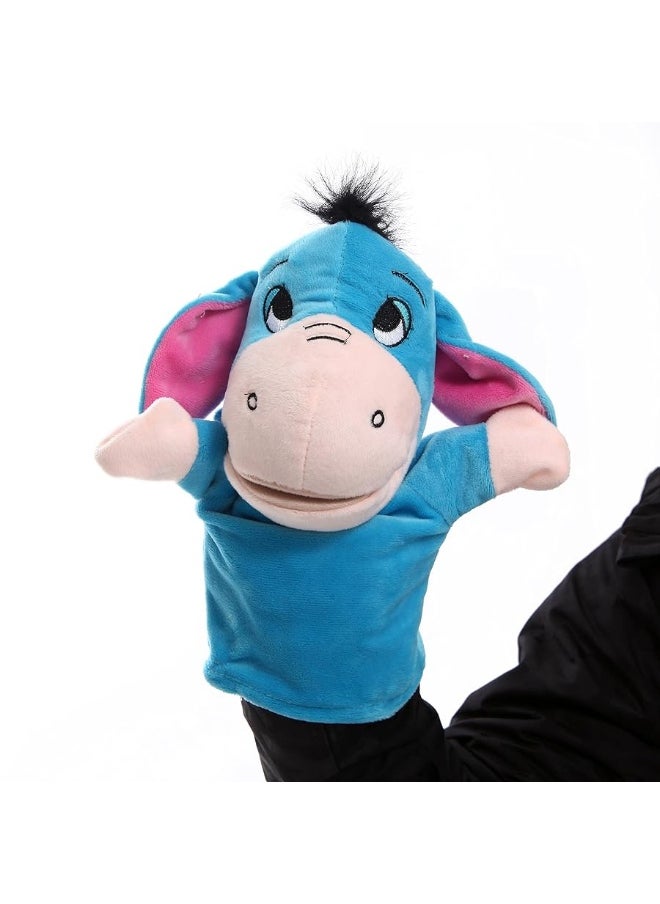 BETTERLINE BETTERLINE 5-Piece Set Animal Hand Puppets with Open Movable Mouth/Zoo, Safari, Farm, Jungle/Cow, Duck, Brown Dog, Frog and Donkey  - Image 1