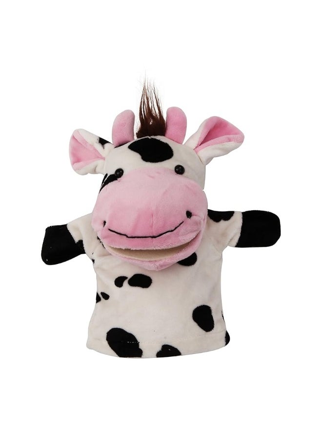 BETTERLINE BETTERLINE 5-Piece Set Animal Hand Puppets with Open Movable Mouth/Zoo, Safari, Farm, Jungle/Cow, Duck, Brown Dog, Frog and Donkey  - Image 5