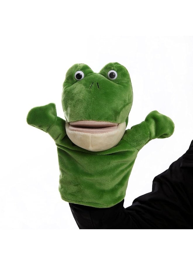BETTERLINE BETTERLINE 5-Piece Set Animal Hand Puppets with Open Movable Mouth/Zoo, Safari, Farm, Jungle/Cow, Duck, Brown Dog, Frog and Donkey  - Image 2