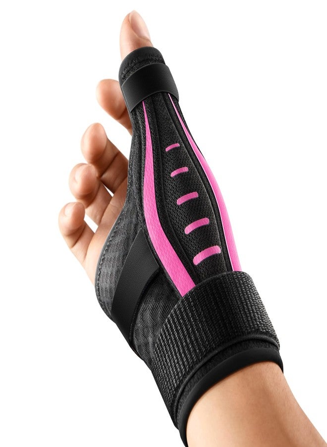 FULDAY Thumb Brace Right/Left Hand, Thumb Spica Splint Hand Brace for Arthritis Pain and Support, Ergonomical Thumb Stabilizer for Trigger Thumb, CMC, De Quervains Tenosynovitis Pain Relief (Pink/Black, M - Fit both hands) - Image 1