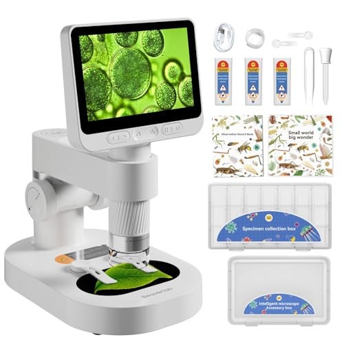 BEAVERLAB Darwin Digital Microscope 1600x 40 Inch Portable Electronic Coin Microscope with 8 Adjustable LED Lights for Adults - Image 1