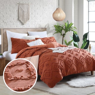 Swift Home Rukai 100 Cotton Washed Clip Jacquard Gauze 5Piece Bedding Comforter Set All Season  Breathable OekoTEX Certified  Rust FullQueen - pzsku/ZDD0DD166CD7B8BA53369Z/45/1750416811/095e460e-a8ac-4522-928b-949c3e5fedcb