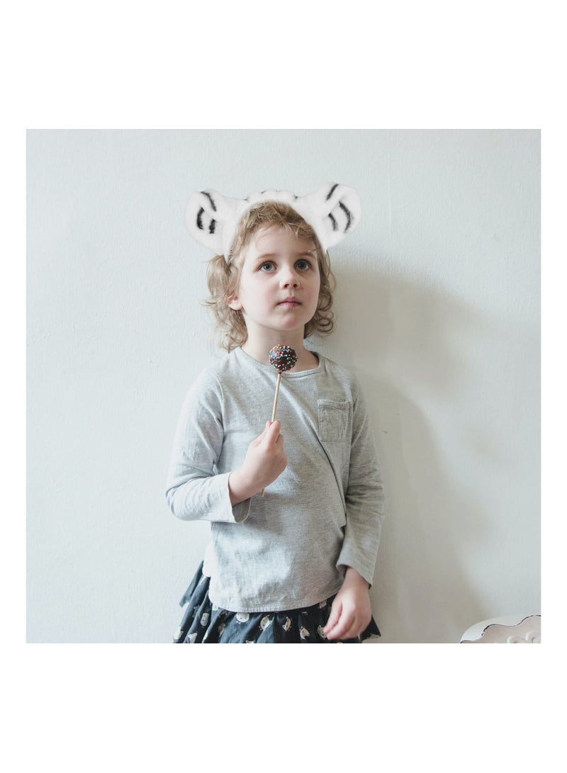 Loquat White Tiger Costume Tiger Ear Headband and Tail Set, Animal Cosplay Fancy Costume Kit Accessories for Cosplay Costume Party Decor DIY, Animal Fancy Dress Costume Kit Animal Costume - Image 2