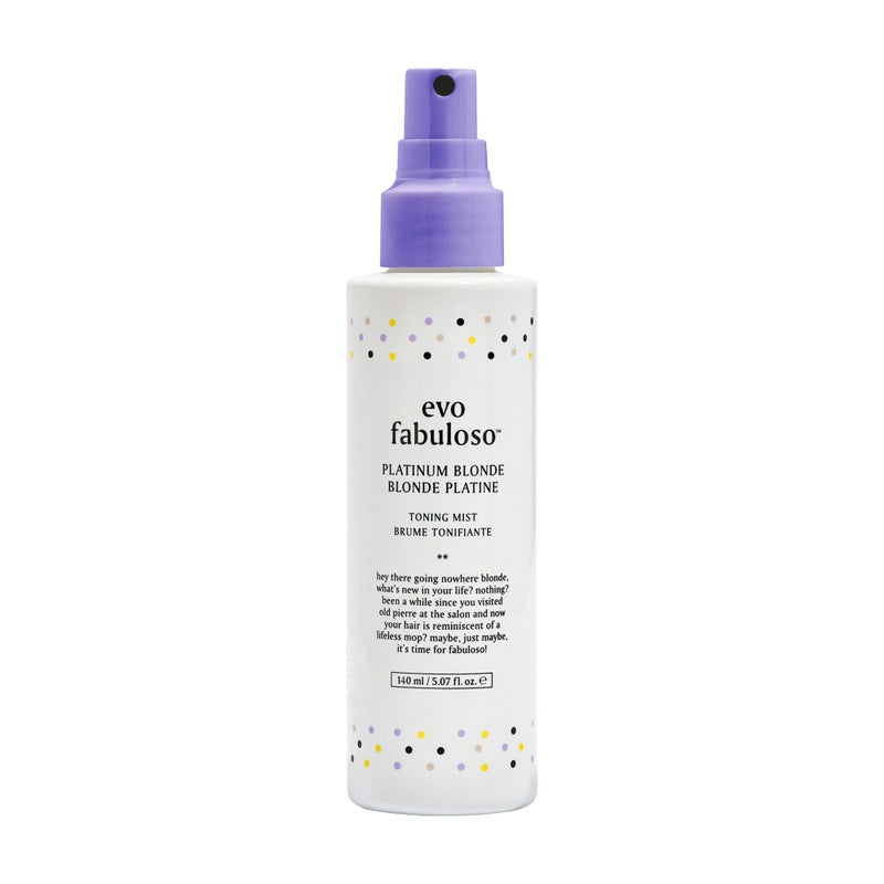 Evo Fabuloso Platinum Blonde Toning Mist Platinum Hair Toner Enhances Vibrancy Neutralizes Yellow Tones 140ml 47 floz