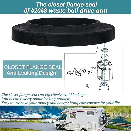 Knocokie 42048 Waste Ball Drive Waste Ball Drive Arm Kit Compatible with thetford Aqua Magic Style Lite Style II Style Plus Toilet Include Closet Flange Seal Drive Arm Screw Added - Image 5