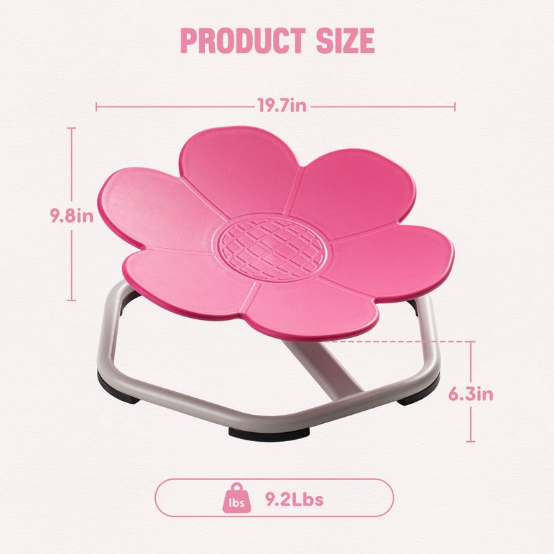 ROBUD Kids Sensory Swivel Chair, Autism Kids Swivel Chair with Non-Slip Design, Training Body Coordination, Flower Shape Wobble Chair, No Assembly, Pink - Image 2