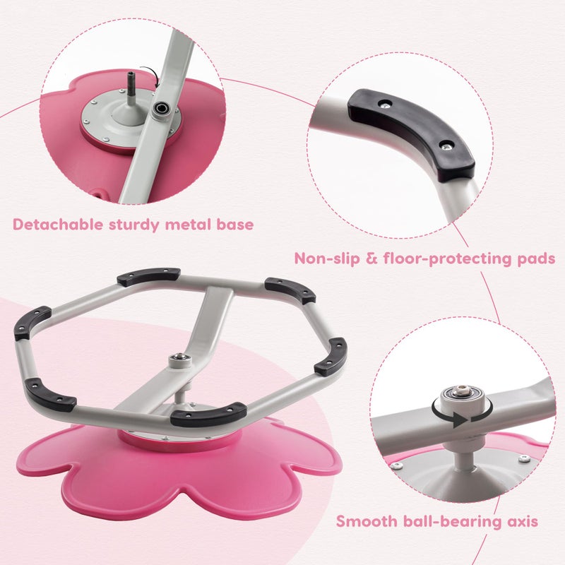 ROBUD Kids Sensory Swivel Chair, Autism Kids Swivel Chair with Non-Slip Design, Training Body Coordination, Flower Shape Wobble Chair, No Assembly, Pink - Image 3