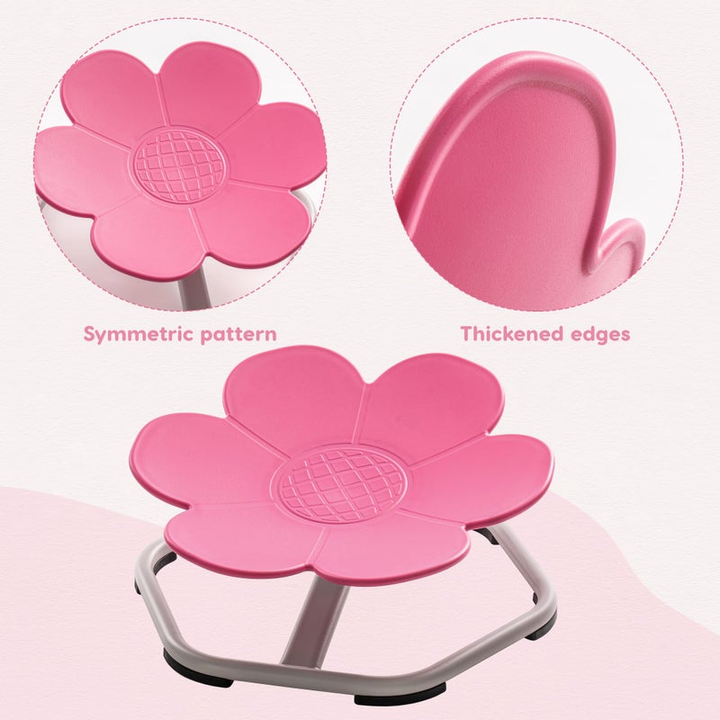ROBUD Kids Sensory Swivel Chair, Autism Kids Swivel Chair with Non-Slip Design, Training Body Coordination, Flower Shape Wobble Chair, No Assembly, Pink - Image 4