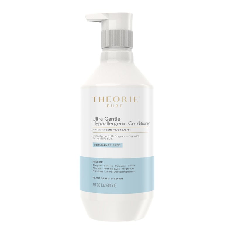 Theorie Pure Ultra Gentle Hypoallergenic Conditioner  Plant Based  Vegan  Conditions Soothe Itchy  Allergy Prone Skin  FragranceFree  Ultra Sensitive Scalp Pump Bottle  400mL