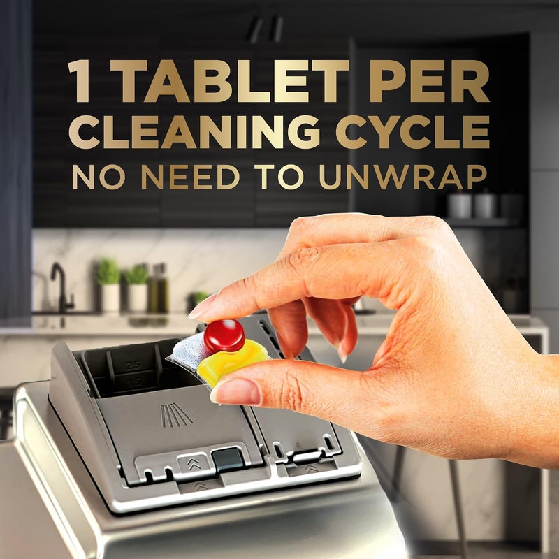 Powerball Quantum Ultimate Dishwasher Detergent Tablets for Ultimate Clean & Shine, Lemon Sparkle - 32 Tabs - Image 4