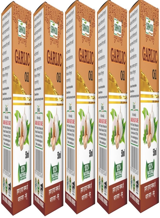 Sansu Organic Garlic Ka Oil (Lehsun Ka Tail) 50ml (Pack of 5) | Pure & Natural. - Image 1