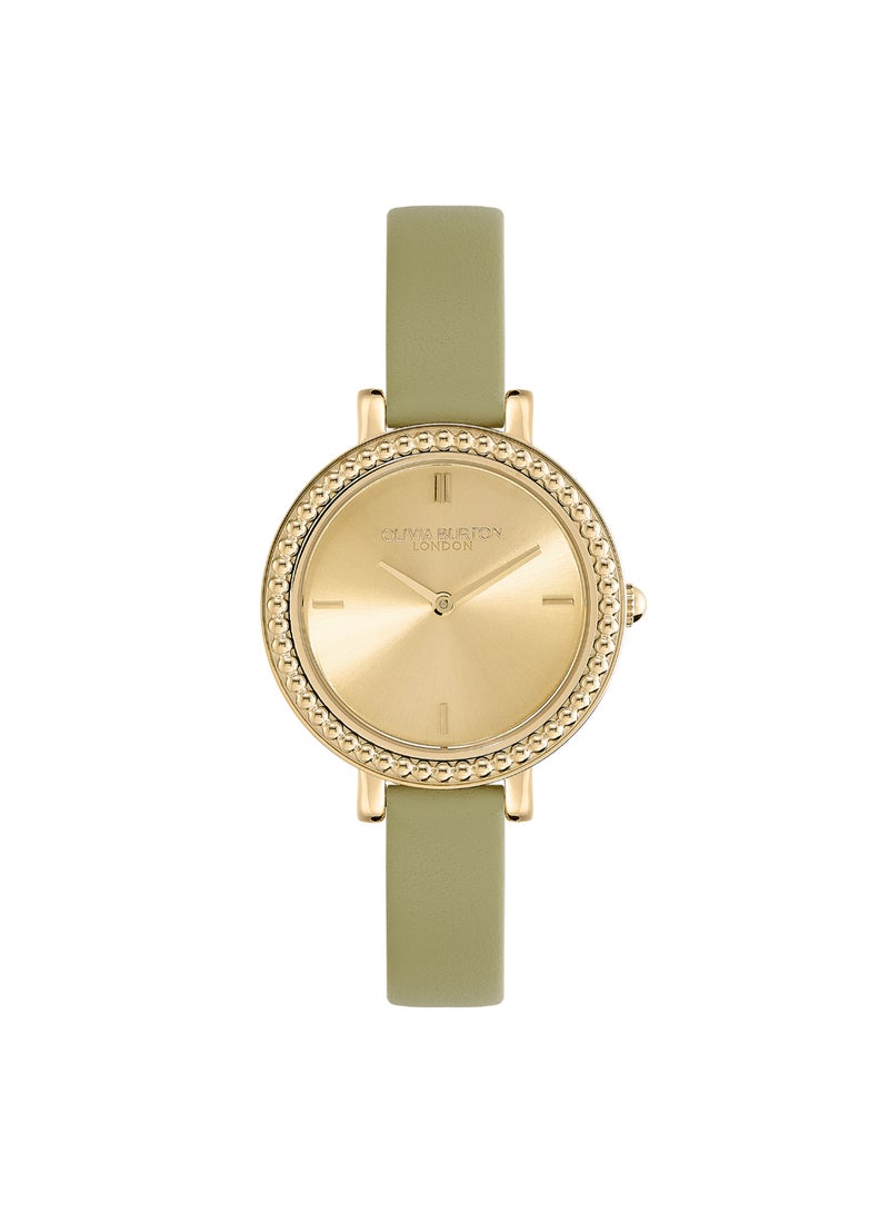 OLIVIA BURTON ساعة أوليفيا بورتون النسائية ذات القرص الدائري بحالة ذهبية فاتحة - 24000164 - Image 1
