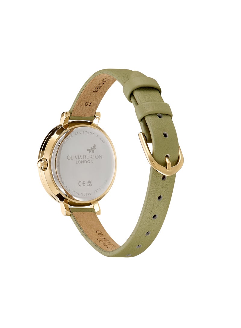 OLIVIA BURTON ساعة أوليفيا بورتون النسائية ذات القرص الدائري بحالة ذهبية فاتحة - 24000164 - Image 5