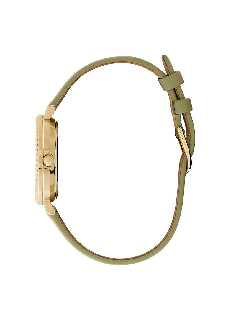 OLIVIA BURTON ساعة أوليفيا بورتون النسائية ذات القرص الدائري بحالة ذهبية فاتحة - 24000164 - Image 4