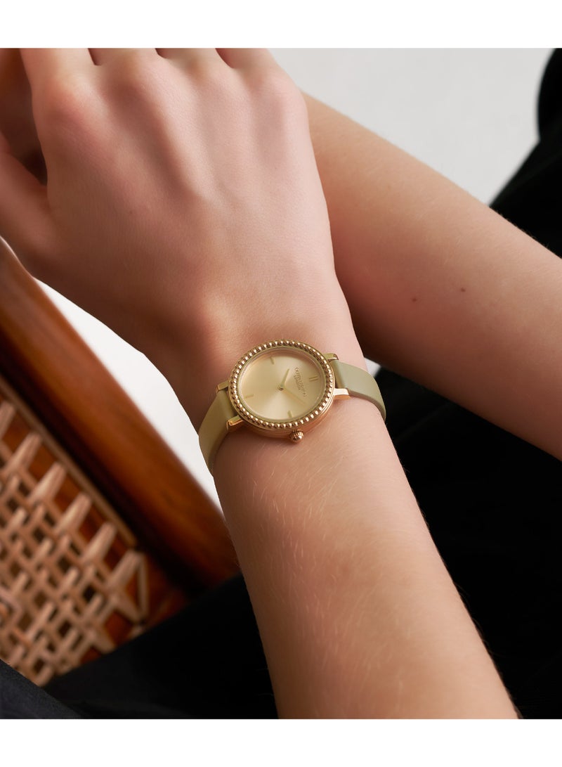 OLIVIA BURTON ساعة أوليفيا بورتون النسائية ذات القرص الدائري بحالة ذهبية فاتحة - 24000164 - Image 3