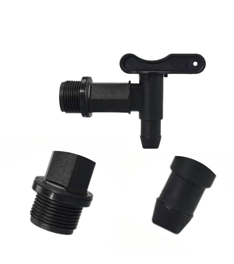 3 Piece 3/4 Inch Plastic Rainwater Faucet Valve With Locking Nut And Tape - Image 5