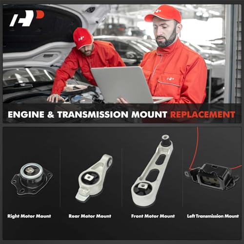 A-Premium 4PCS Engine Motor Mount and Transmission Mount Kit Compatible with Chrysler PT Cruiser 2004 2005 2006 2.4L, Turbocharged, Automatic Transmission, Replace# 4668968AC, 5086709AA - Image 2