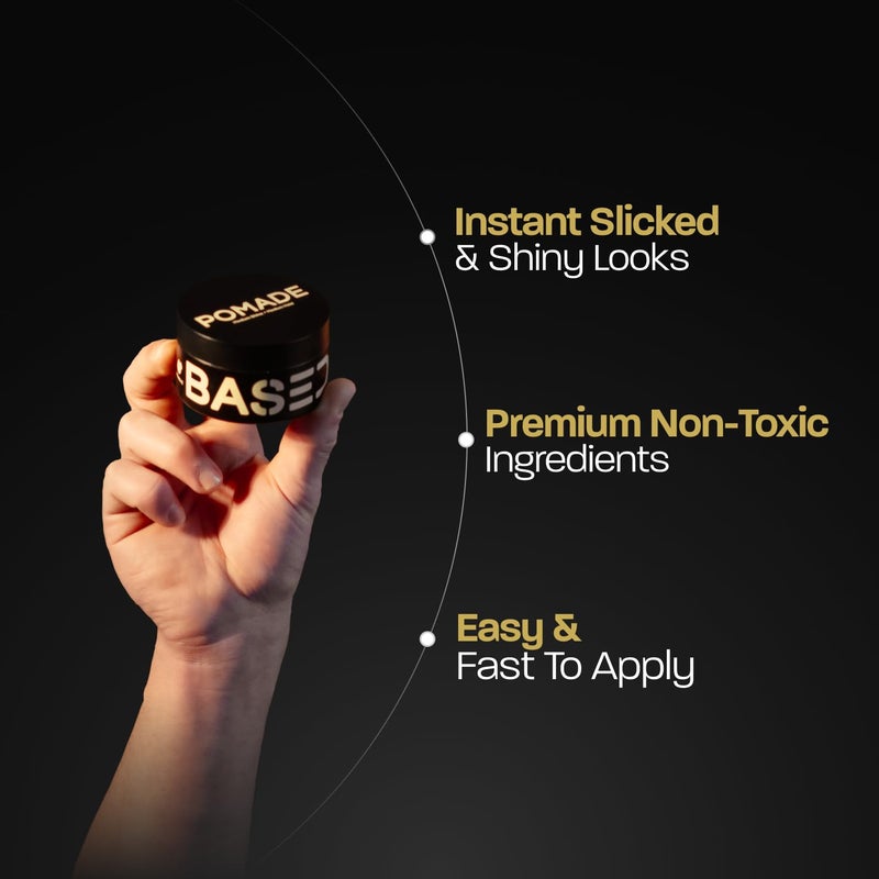 BASED Pomade for Men, Quality Hair Care with Medium Hold, Natural Shine & Fragrance, Easy to Apply & Great for All Hair Types, Hydrating and Nourishing Pomade (3 Oz Pack of 1) - Image 2