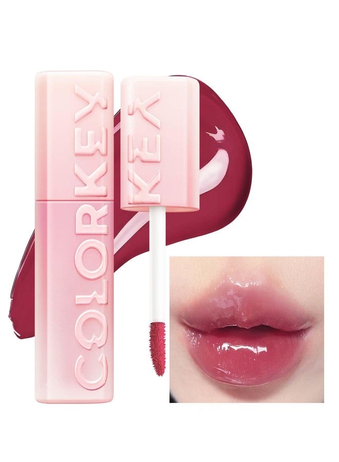 COLORKEY 3D Plump Oil Lip Gloss, High-shine Finish, Lip Tint, Moisturizing, Non-Sticky, Clear and Natural, Glassy Shine (G06 Bayberry Red, 3ml) - Image 1